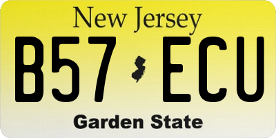 NJ license plate B57ECU