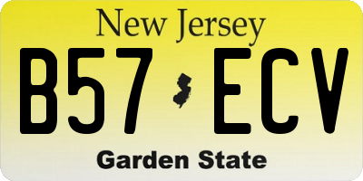 NJ license plate B57ECV