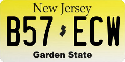 NJ license plate B57ECW