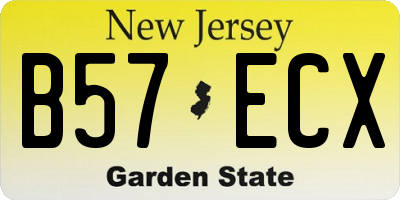 NJ license plate B57ECX