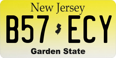 NJ license plate B57ECY