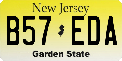NJ license plate B57EDA