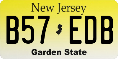 NJ license plate B57EDB