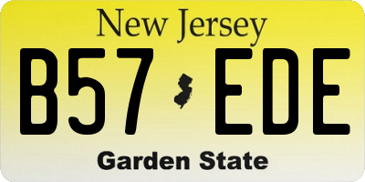 NJ license plate B57EDE