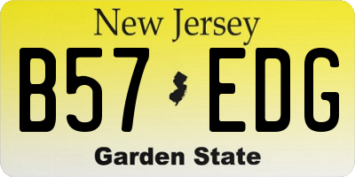 NJ license plate B57EDG