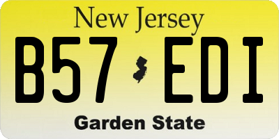NJ license plate B57EDI