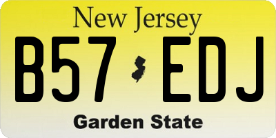 NJ license plate B57EDJ