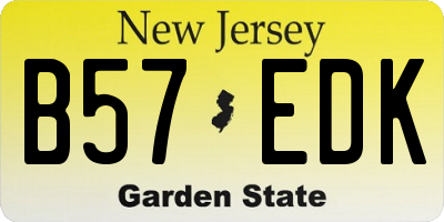 NJ license plate B57EDK