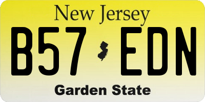 NJ license plate B57EDN