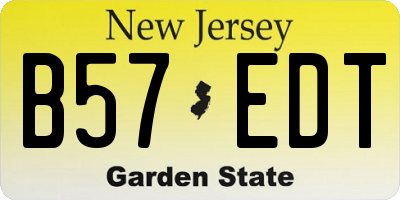 NJ license plate B57EDT