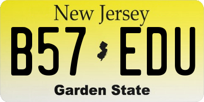 NJ license plate B57EDU