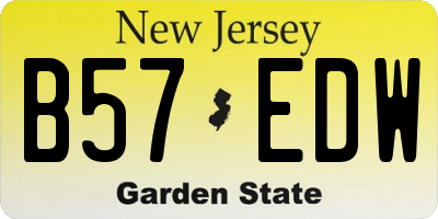 NJ license plate B57EDW
