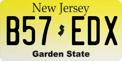 NJ license plate B57EDX