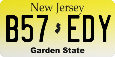 NJ license plate B57EDY