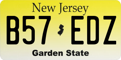 NJ license plate B57EDZ