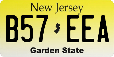 NJ license plate B57EEA