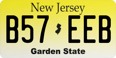 NJ license plate B57EEB