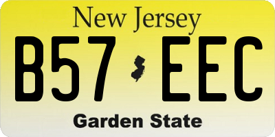 NJ license plate B57EEC