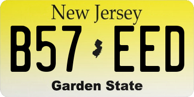 NJ license plate B57EED