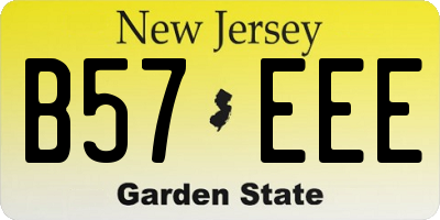 NJ license plate B57EEE