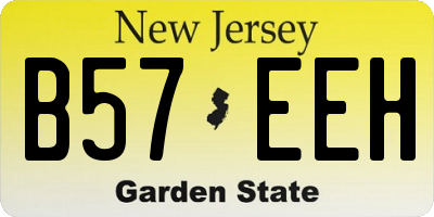 NJ license plate B57EEH