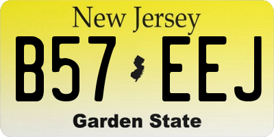 NJ license plate B57EEJ