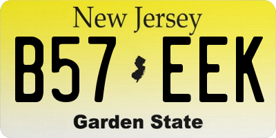NJ license plate B57EEK