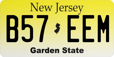NJ license plate B57EEM