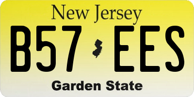 NJ license plate B57EES