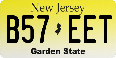 NJ license plate B57EET