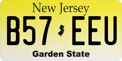 NJ license plate B57EEU
