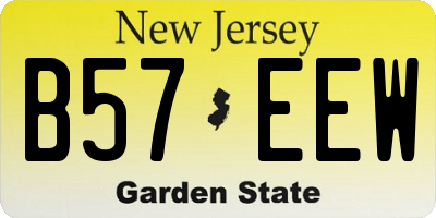 NJ license plate B57EEW