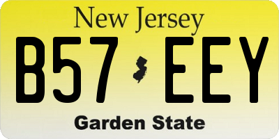 NJ license plate B57EEY