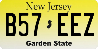 NJ license plate B57EEZ