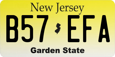 NJ license plate B57EFA