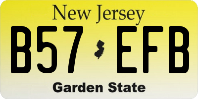 NJ license plate B57EFB