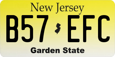 NJ license plate B57EFC