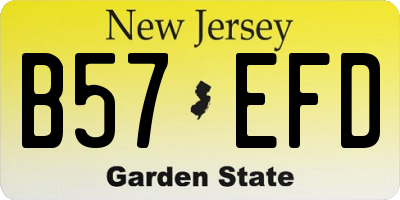 NJ license plate B57EFD