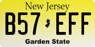 NJ license plate B57EFF