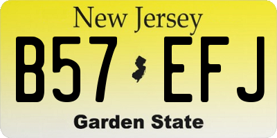 NJ license plate B57EFJ