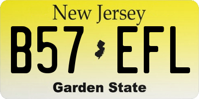 NJ license plate B57EFL
