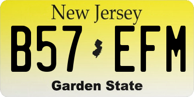 NJ license plate B57EFM