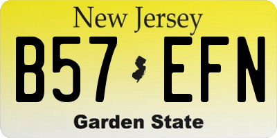 NJ license plate B57EFN