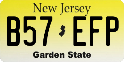 NJ license plate B57EFP