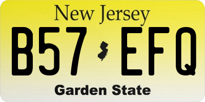 NJ license plate B57EFQ