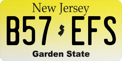 NJ license plate B57EFS