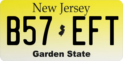 NJ license plate B57EFT