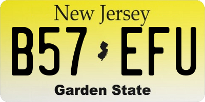 NJ license plate B57EFU