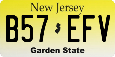 NJ license plate B57EFV