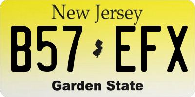 NJ license plate B57EFX